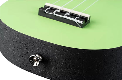 K2-TMO, pack ukulélé Soprano, table agathis, corps ABS galbé, manche okoumé, 12 frettes, accessoires, tomatillo satiné