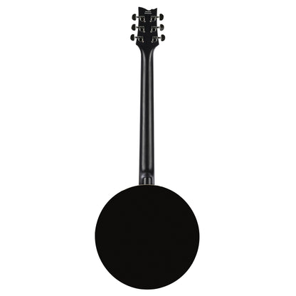 OBJ3506, banjo 6 cordes, 30 tirants, cercle aluminium, manche acajou, résonateur acajou, housse, noir satiné