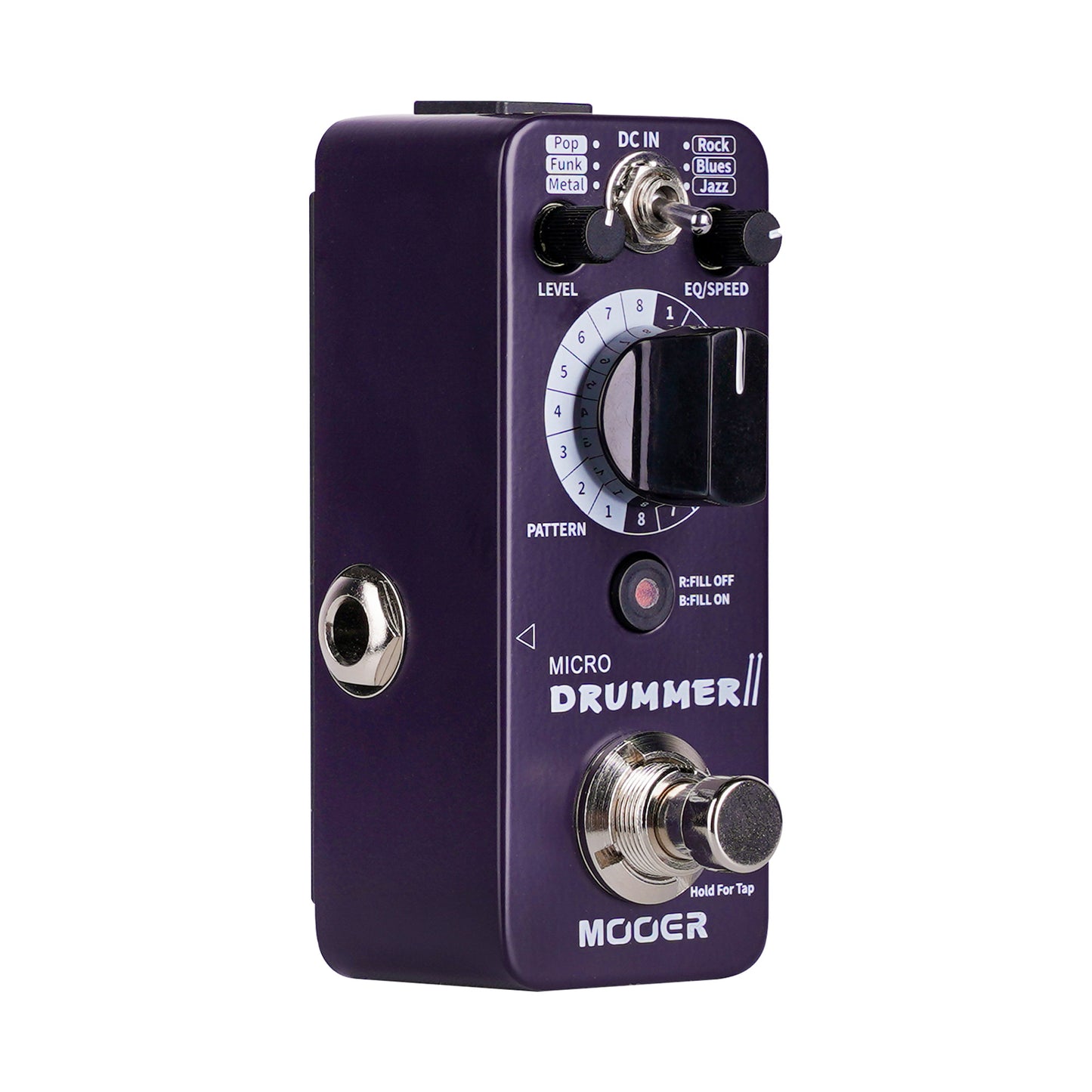 Pédale MICRO DRUMMER II, boite à rythmes numérique, 8 types de patterns dans 6 styles différents, 48 grooves au total, violet