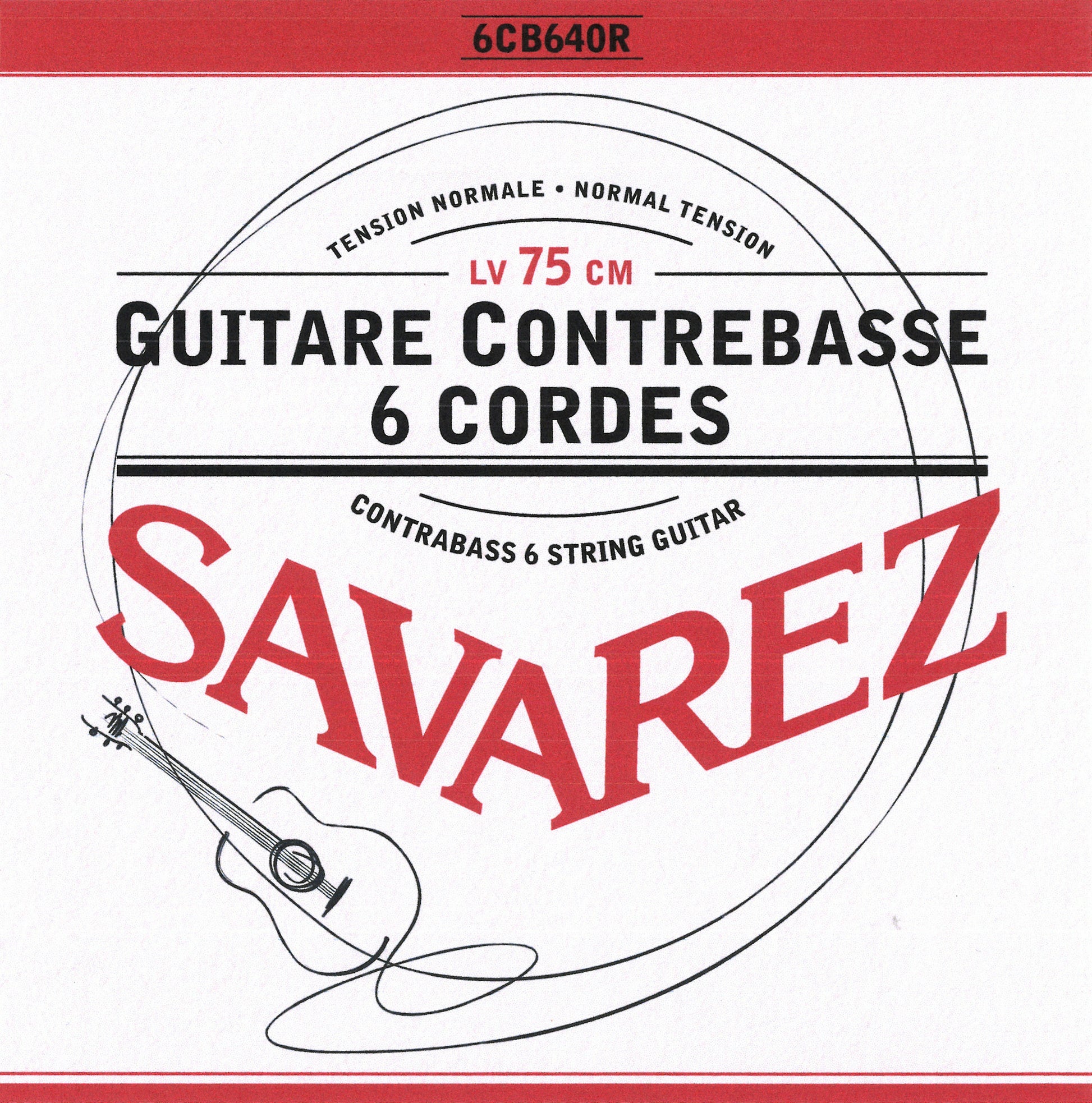 Jeu classique pour guitare basse 6 cordes, corde vibrante 75 cm
