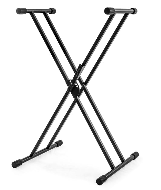 Support clavier en double X, réglable 5 positions, jusqu'à 80 kg, noir