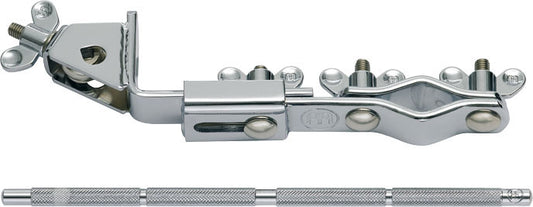 Multi-clamp, attache 2 points pour 1 monture, 1 tige droite incluse, acier chromé