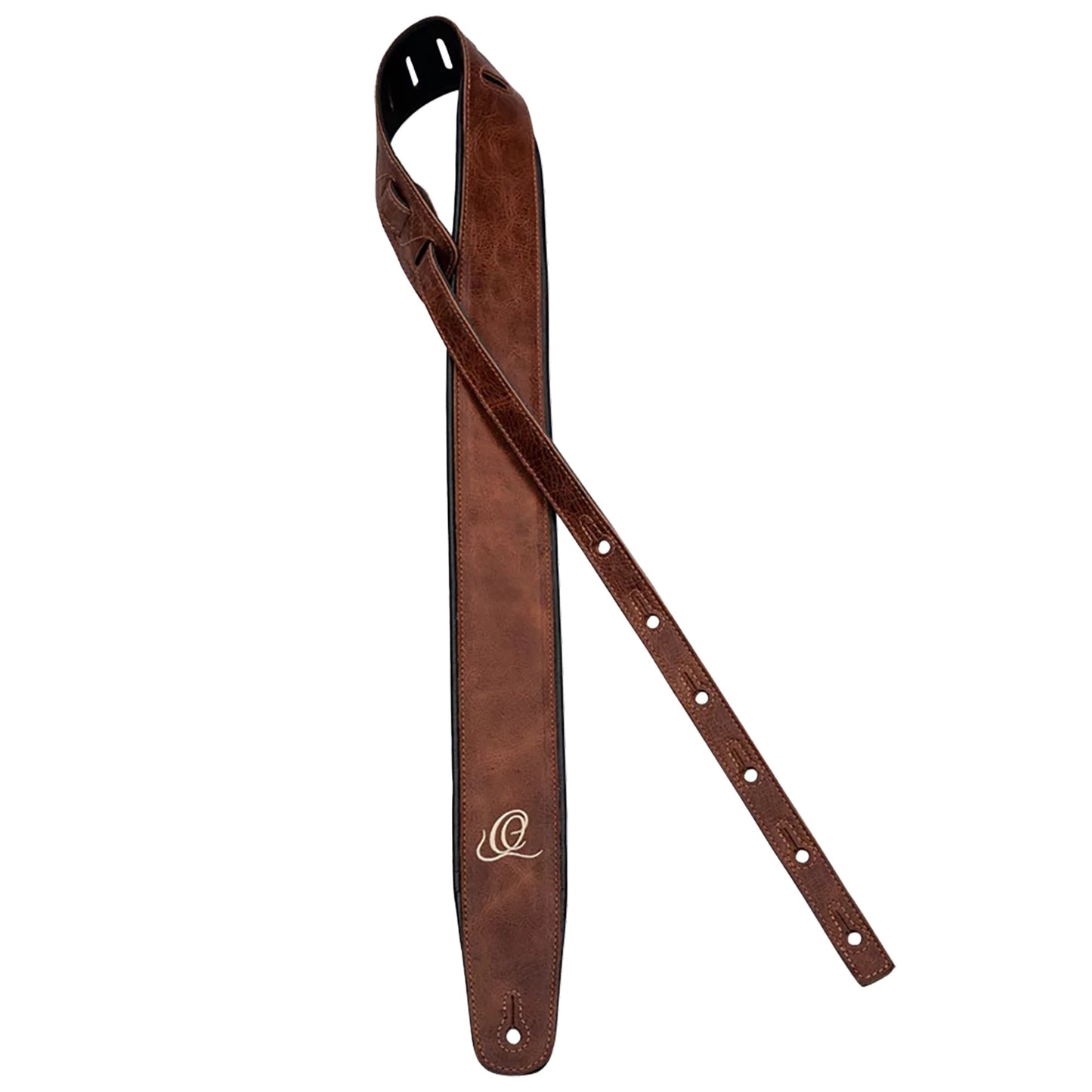 OSCL-5, courroie guitare, série Classic, face cuir, dos PVC (vegan), largeur 7 cm, longueur 145 cm, vintage caramel
