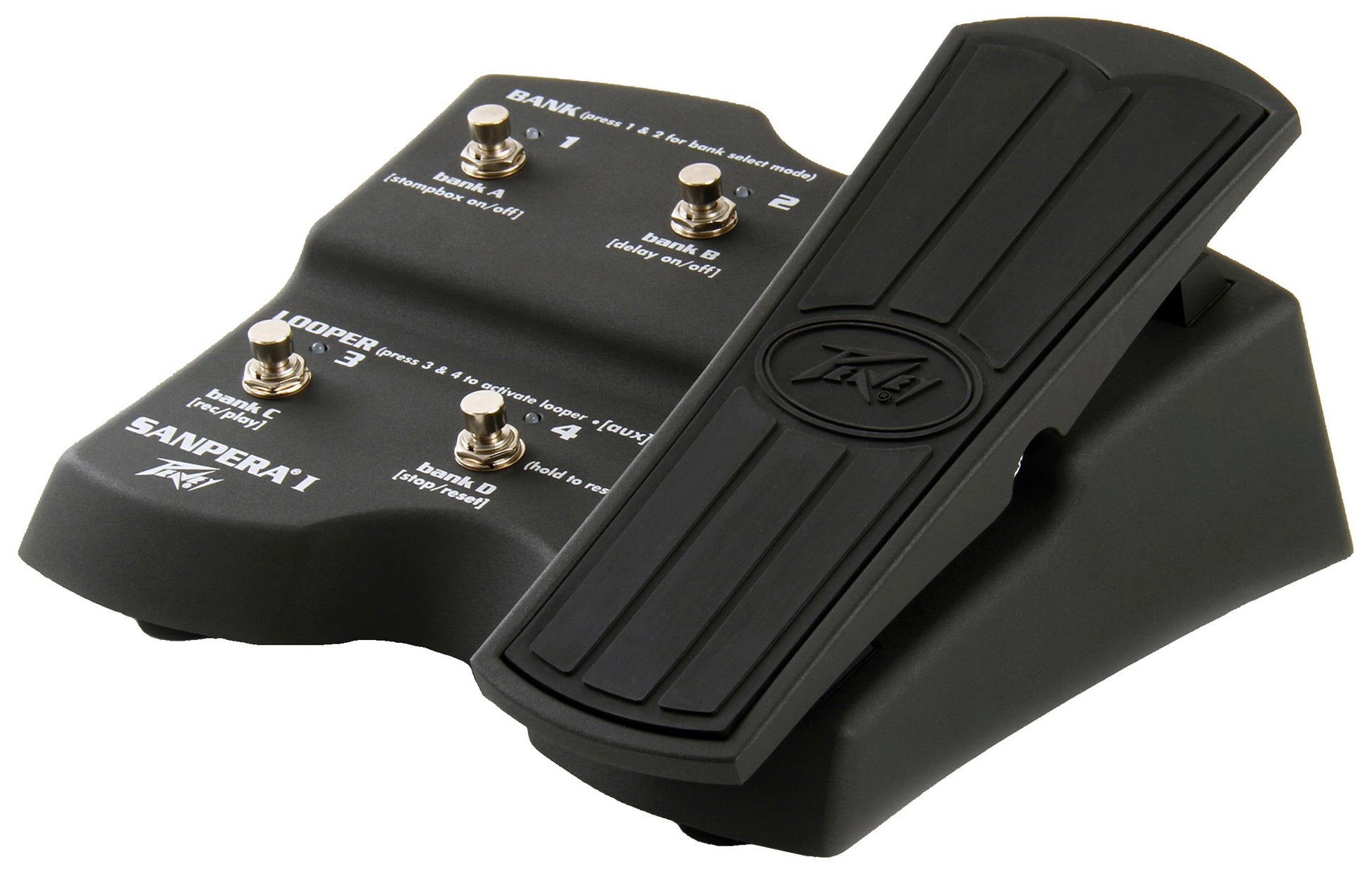 Pédalier de contrôle pour amplis VYPYR, pédale d'expression réglable et assignable, 4 boutons de sélection avec LED