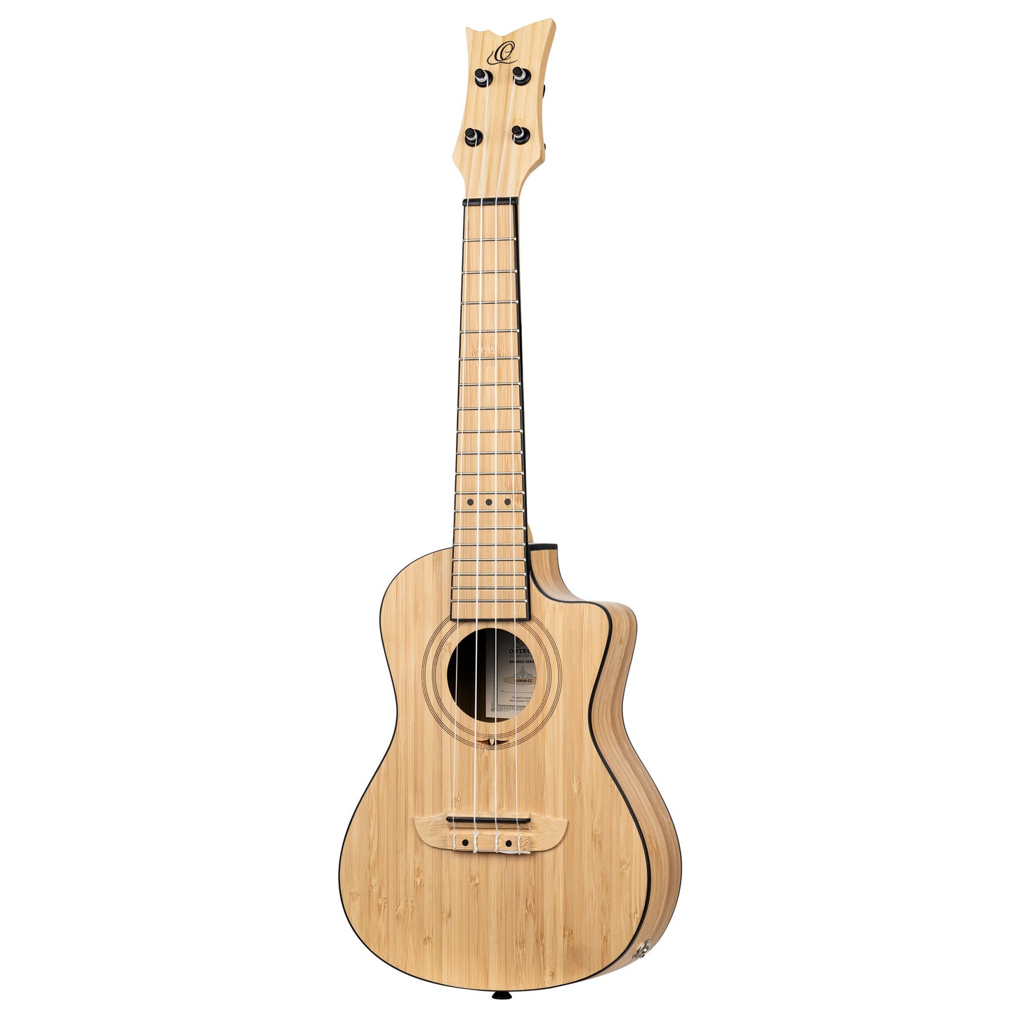 RUNAB-CC, modèle Concert, pan coupé, EQ MagusUke, table bambou massif, f/e bambou massif, manche bambou, housse, naturel satiné