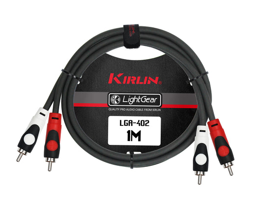Câble patch LIGHT GEAR 2x RCA/2x RCA, 1 mètre, noir
