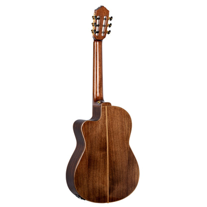 RCE158SN, modèle Slim Neck, pan coupé, EQ MagusPro, table épicéa massif, manche acajou, sillet 48 mm, housse, sunburst