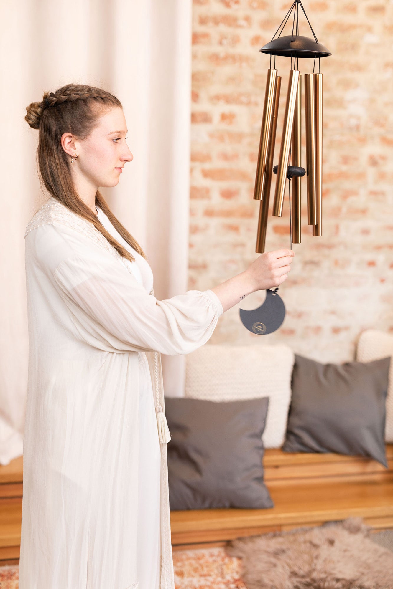 CHIMES SONIC ENERGY MOON 32", BRONZE