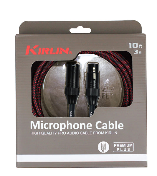 Câble micro PREMIUM PLUS XLR mâle/XLR femelle, 3 mètres, noir et rouge