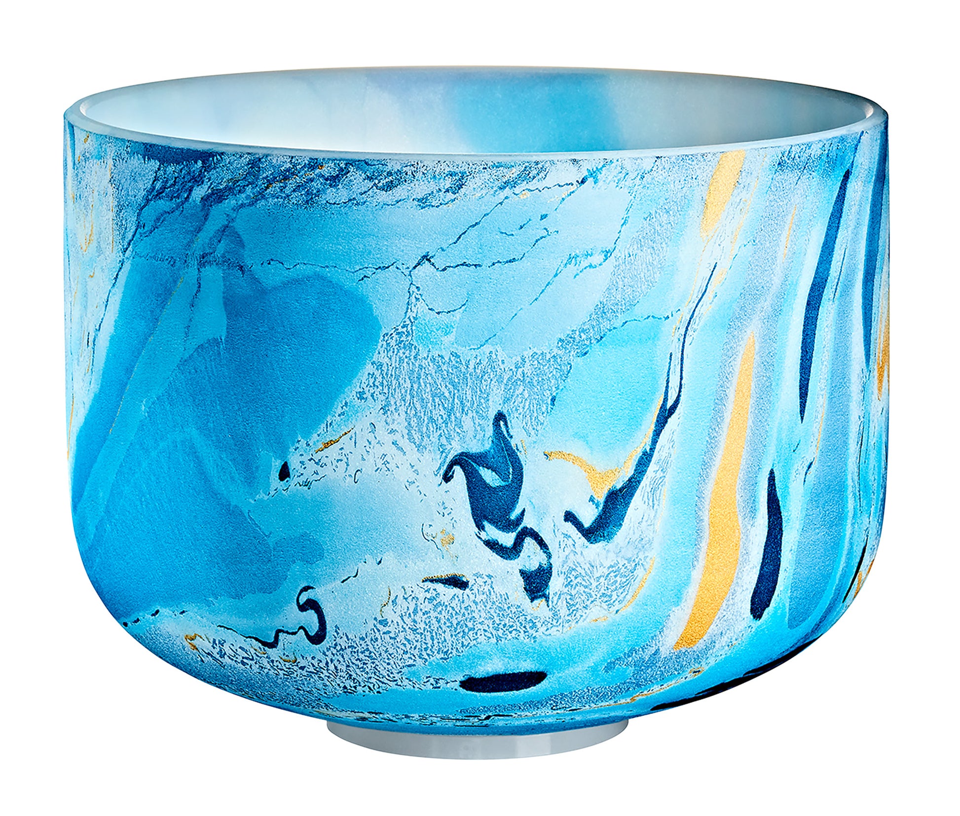 SINGING BOWL SONIC ENERGY CRISTAL 10" BLEU, NOTE A4 CHAKRA FRONTAL (3EME OEIL)