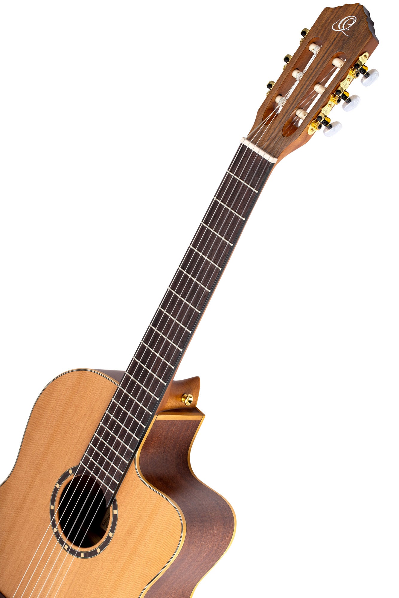 RCE131, pan coupé, EQ MagusPro, table cèdre rouge massif, fond & éclisses acajou, manche acajou (sillet 52 mm), housse, naturel