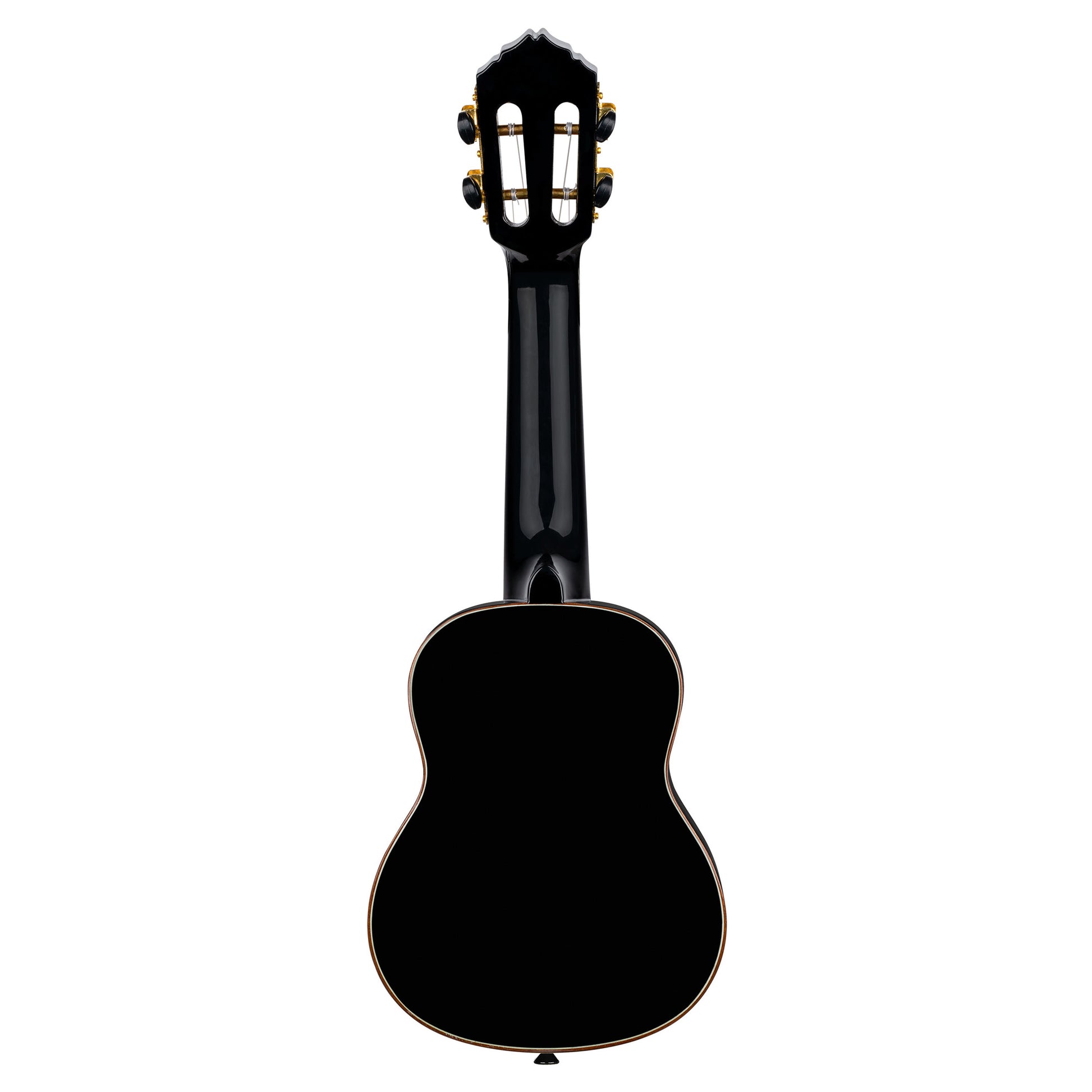 RUOX-SO, modèle Soprano, table épicéa, fond & éclisses acajou, manche acajou, housse luxe, noir brillant