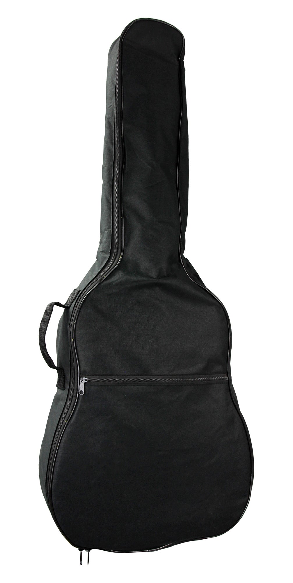 Housse guitare classique 4/4, rembourrée 5 mm, poignée, courroies réglables, renfort à la base, poche extérieure, noir