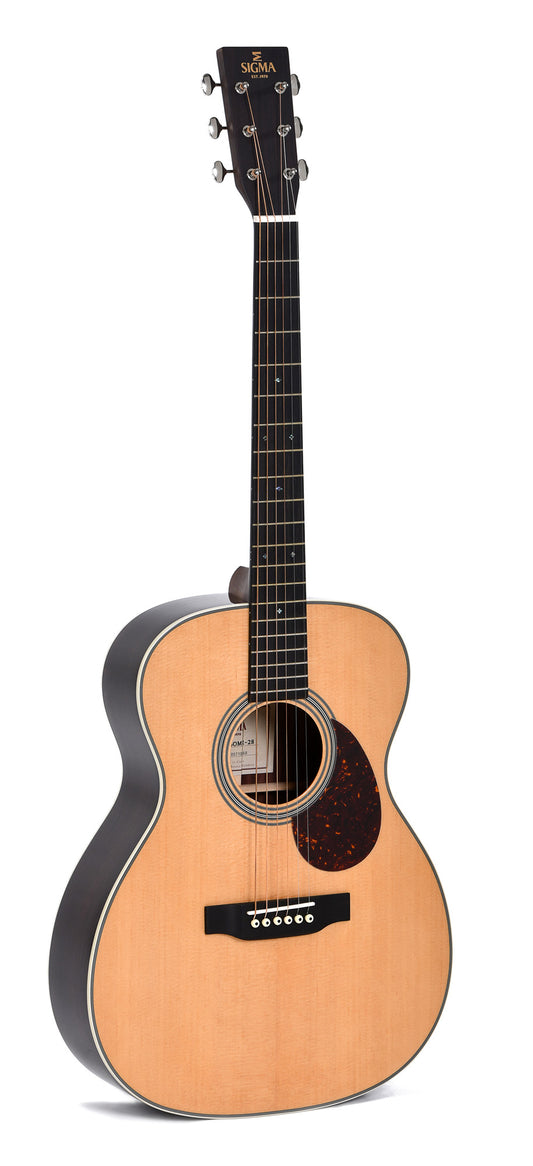Modèle SOMR-28, Orchestra Model, table épicéa massif, f/e palissandre massif, touche & chevalet ébène, soft case, nat. brillant