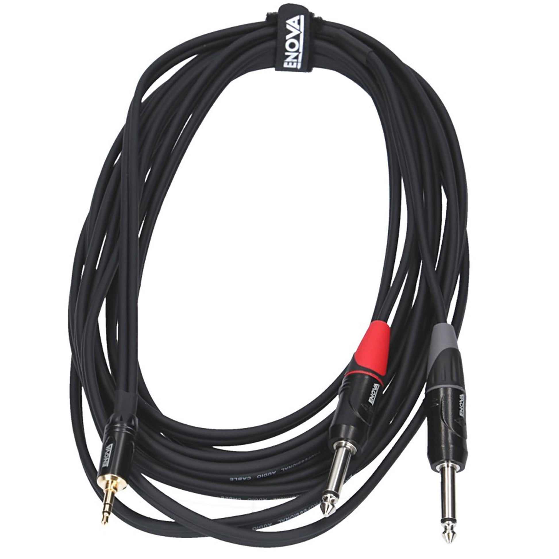 Câble patch Mini Jack stéréo/2x Jack mono, 1 mètre, noir