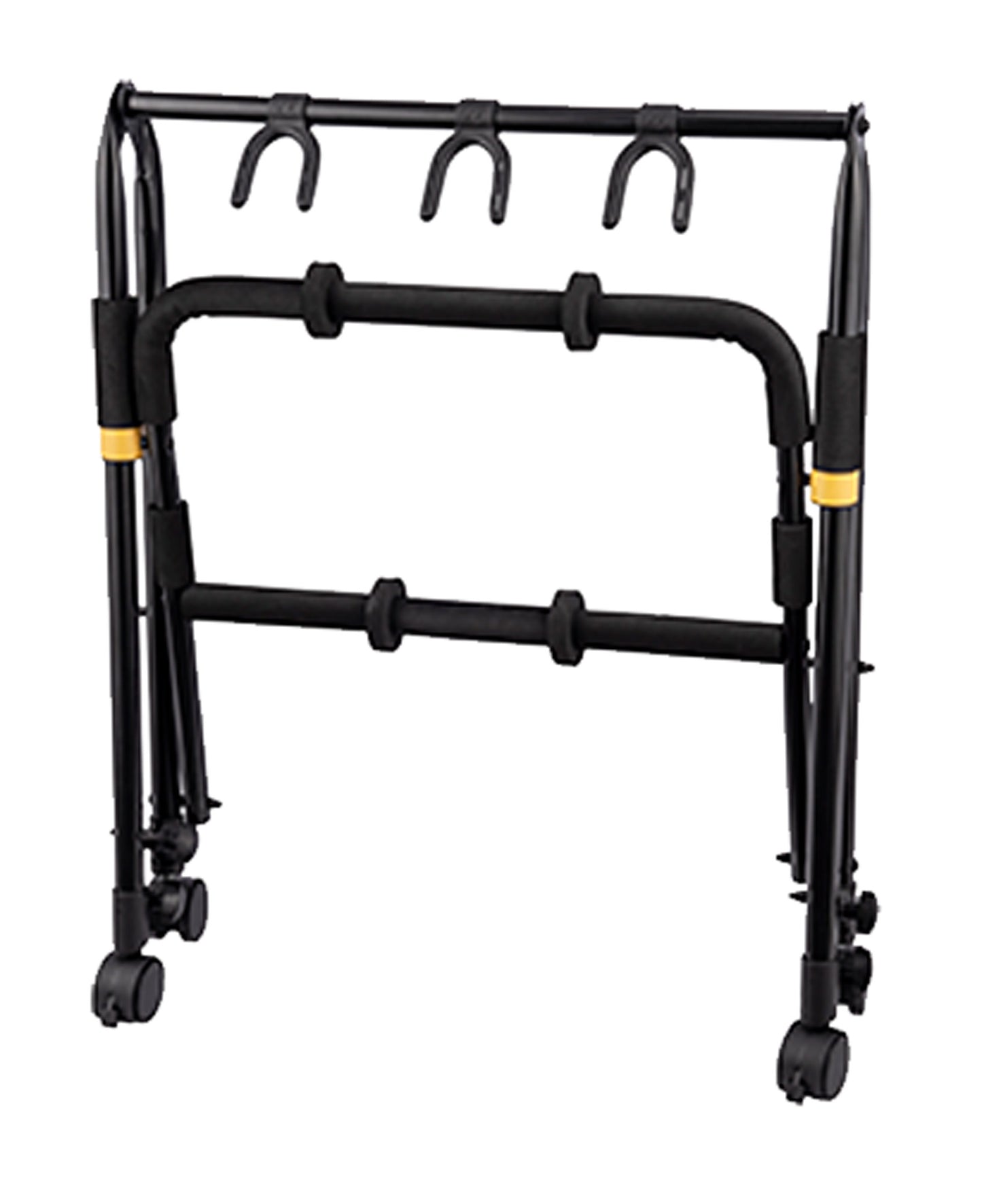 Rack 3 guitares, idéal pour la scène, mise en place et transport faciles, roulettes, 3.6 kg