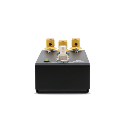 Pédale SUPER RODENT, overdrive et distorsion basée sur deux pédales légendaires, 100% analogique, noir et jaune