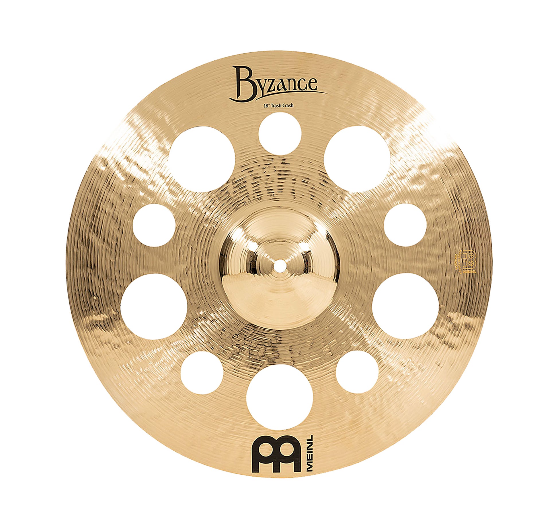 CRASH MEINL BYZANCE 18" BRILLANT TRASH, ALLIAGE BRONZE B20, MARTELÉE A LA MAIN, FINITION BRILLANT