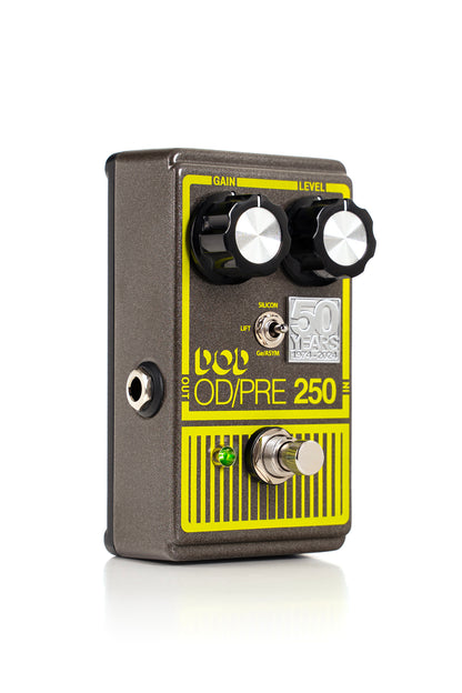 Pédale OVERDRIVE PREAMP 250, Edition limitée 50ème anniversaire, Overdrive avec 3 modes de distorsion, True Bypass, gris