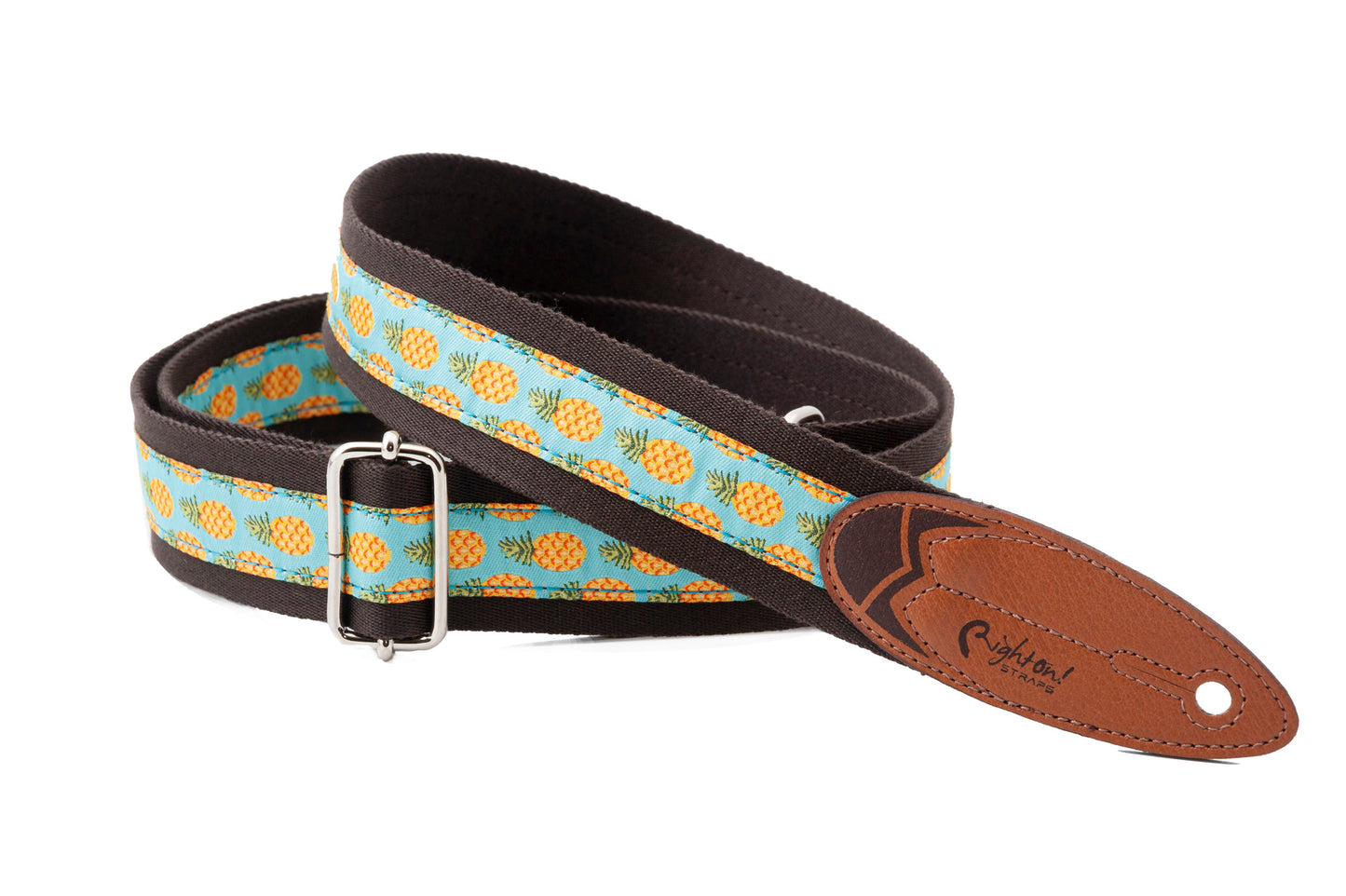 Courroie modèle SURF MALIBU, extérieur tissu, extrémités synthétique, largeur 4 cm, longueur 85 à 153 cm, brun