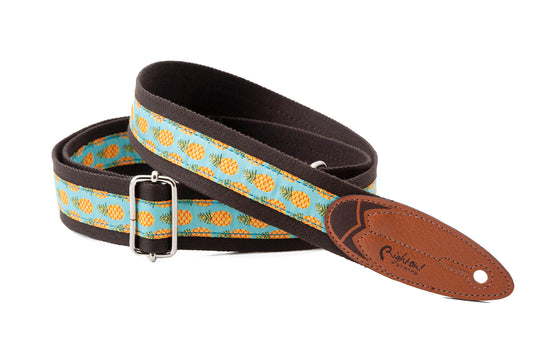 Courroie modèle SURF MALIBU, extérieur tissu, extrémités synthétique, largeur 4 cm, longueur 85 à 153 cm, brun