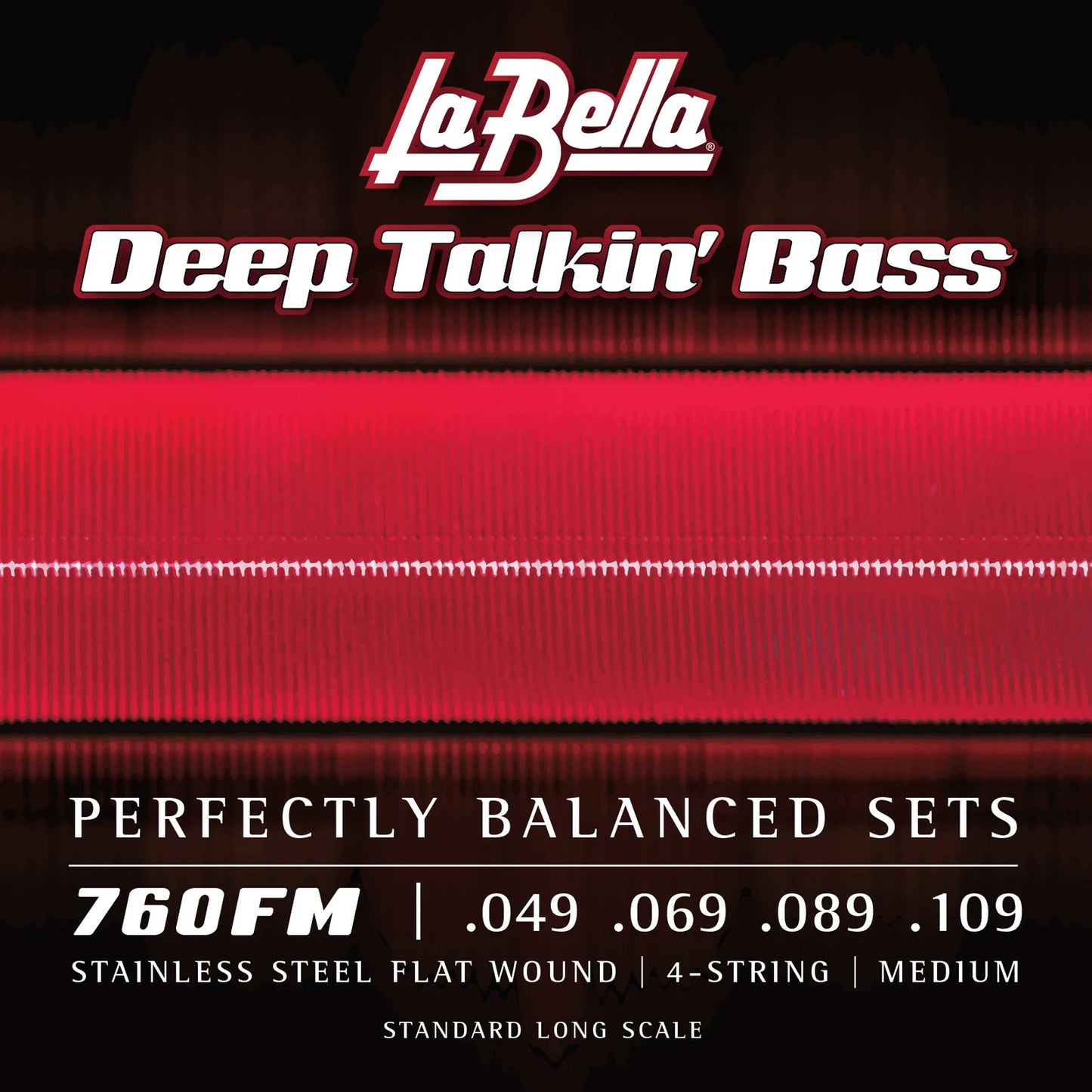 Jeu pour basse électrique DEEP TALKIN' BASS FLATS, acier inoxydable, filé plat, 4 cordes Medium (49-69-89-109)