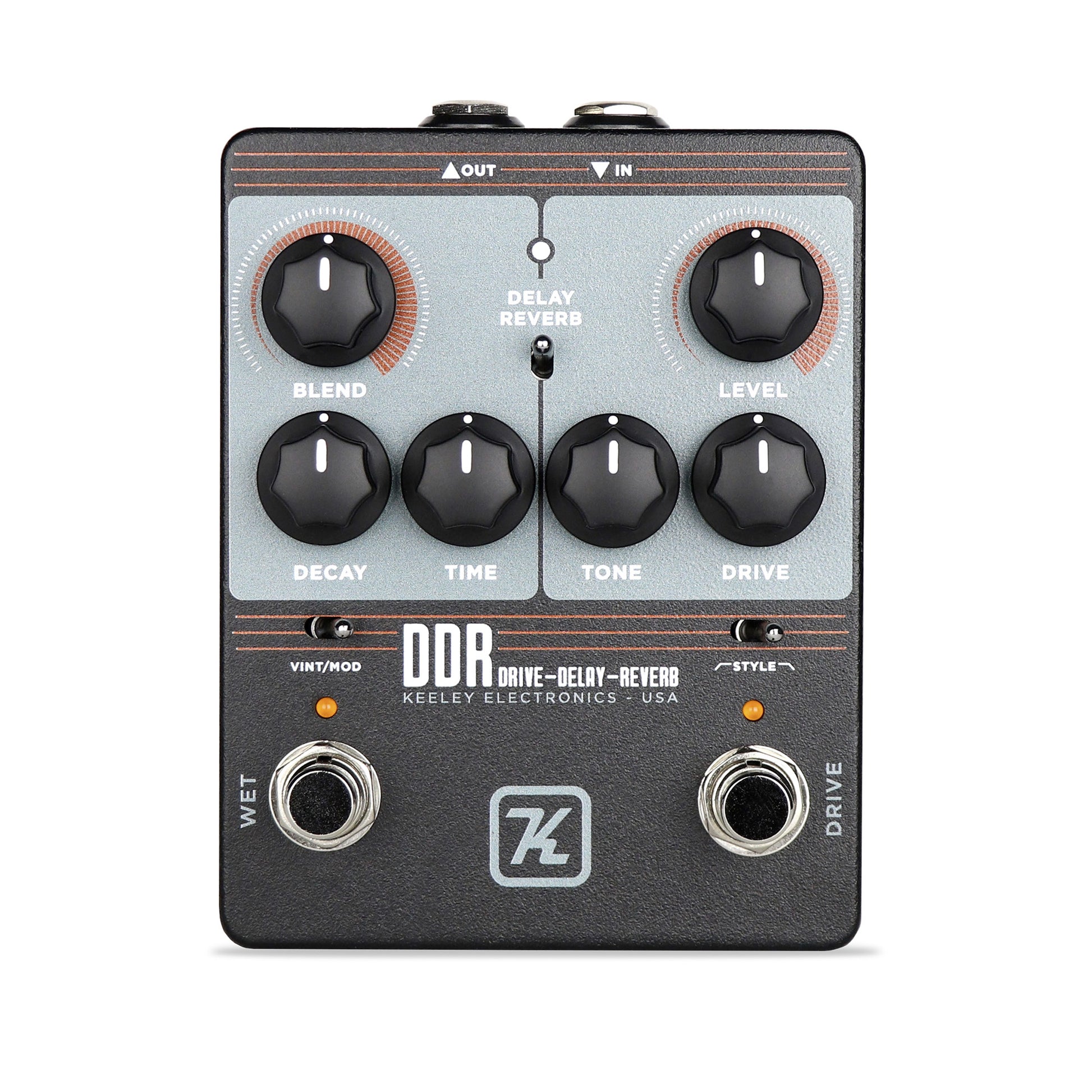 Pédale DDR (DRIVE DELAY REVERB), drive avec délai ou réverb