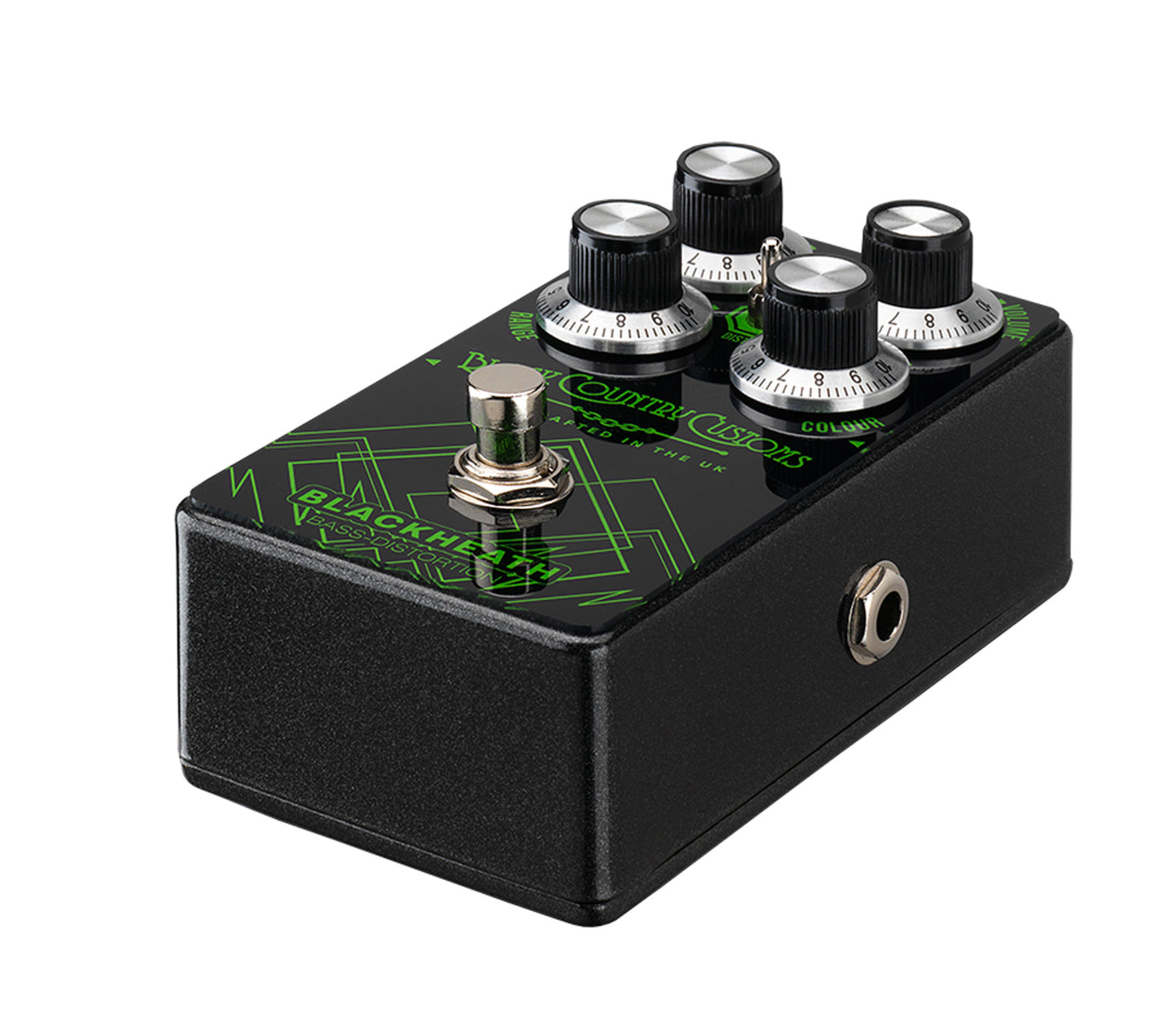 Pédale distorsion BLACKHEATH, 3 modes (DIST 1/DIST 2/OVERDRIVE), noir et vert