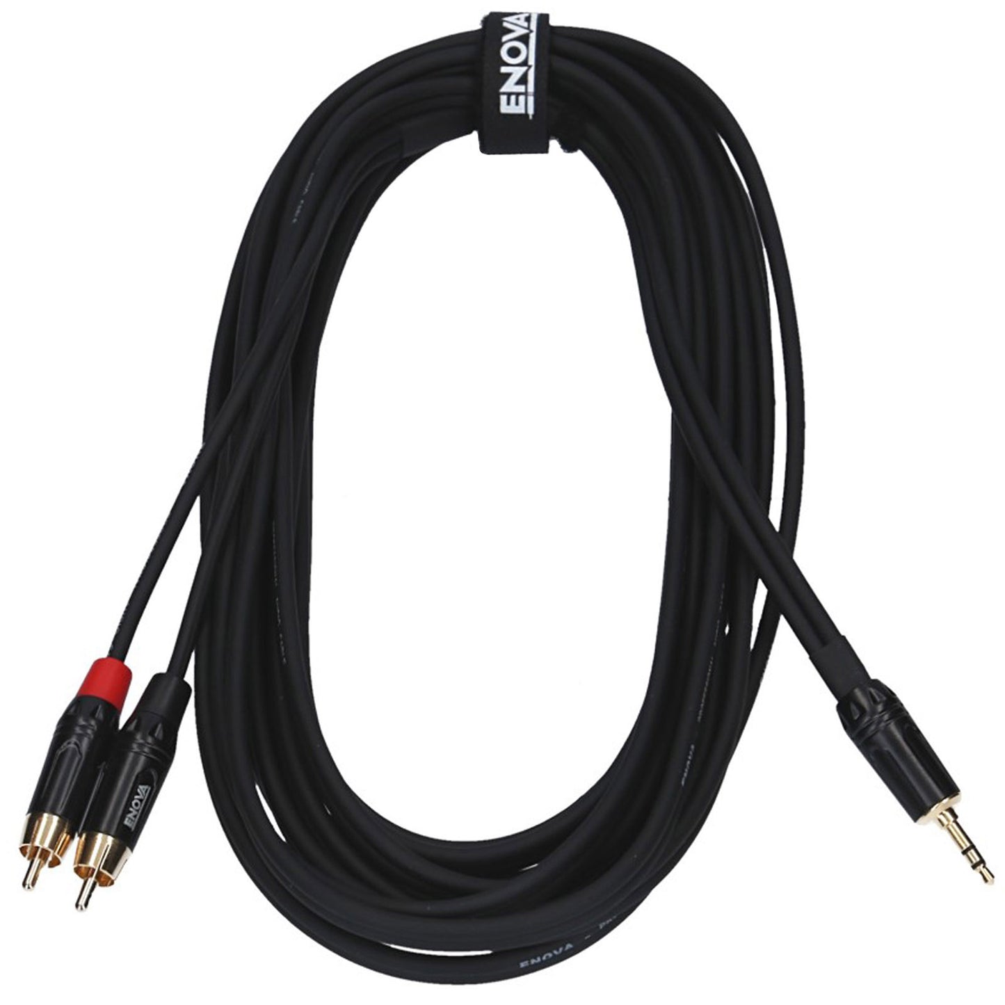 Câble patch Mini Jack stéréo/2x RCA mono, 1 mètre, noir