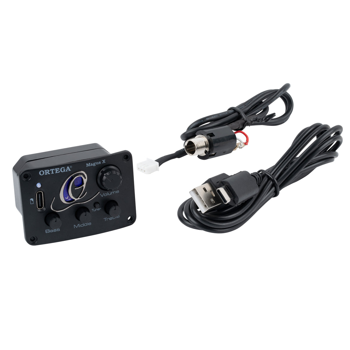 Préampli MagusX/G avec capteur piezo, rechargeable, pour guitares et basses acoustiques, noir