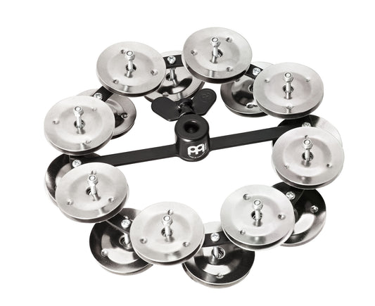 Tambourin charleston Headliner 5",  2 rangée de cymbalettes acier inoxydable, noir