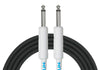 Kirlin IPCH241HWH3BK 3M Guitar Cable, White Jack and Jack