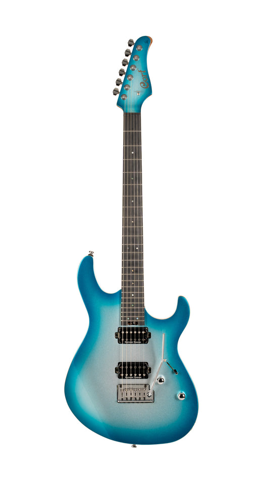 G300 GLAM, corps acajou chambré, table érable massif, touche ébène, 2 micros Seymour Duncan, polar ice metallic burst