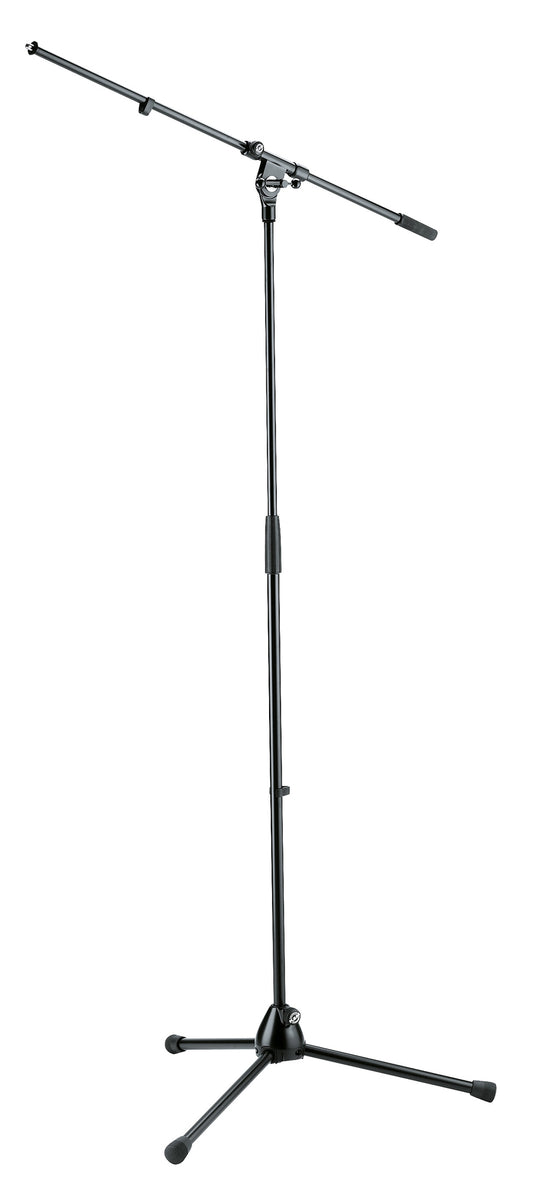 Support micro avec perche, pieds longs rabattables, dispositif de serrage anti-rayures et anti-déformation, 3.13 kg, noir