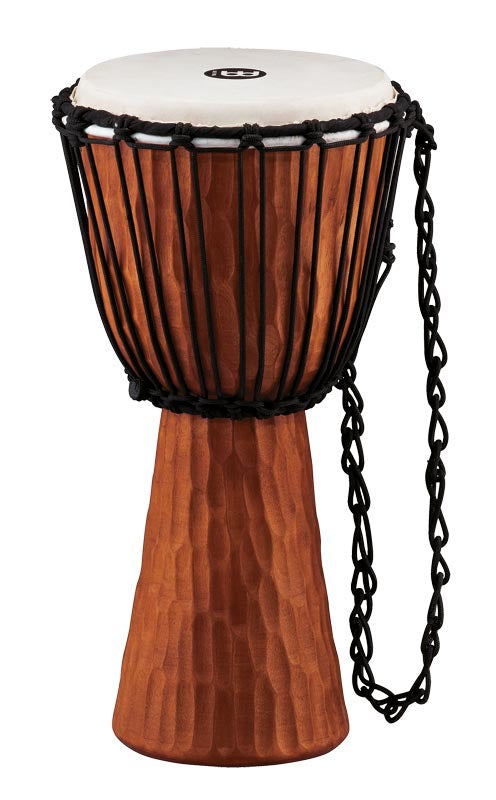 Djembé 10", série Nile, acajou en une pièce, hauteur 51cm, peau de chèvre sélectionnée main, cordage nylon 4mm pré-étiré, brun