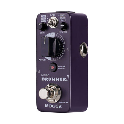 Pédale MICRO DRUMMER II, boite à rythmes numérique, 8 types de patterns dans 6 styles différents, 48 grooves au total, violet