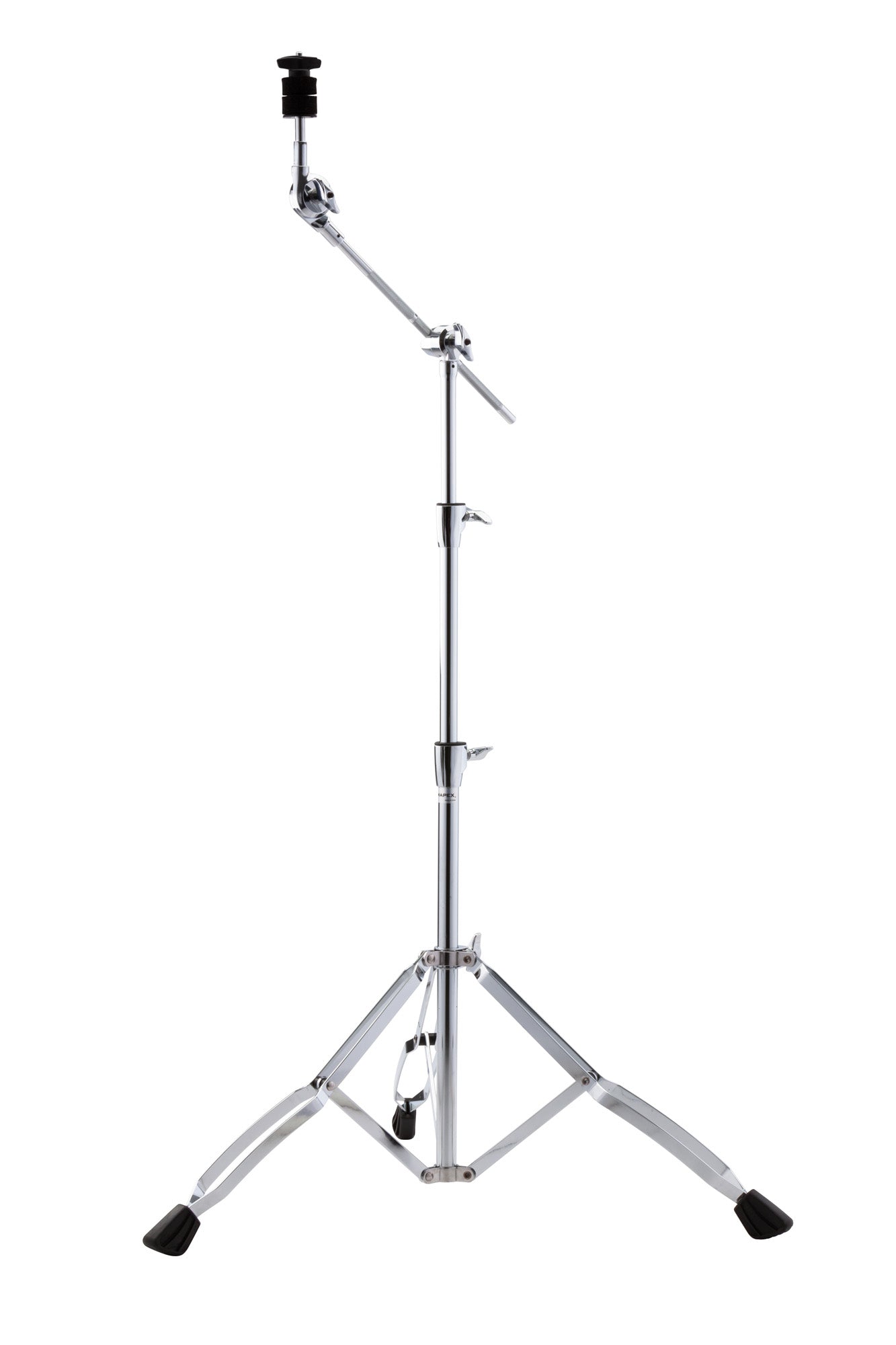 Support cymbale perche Venus, tilter avec ajustement par paliers, réglage hauteur à 2 niveaux, double embase, chrome