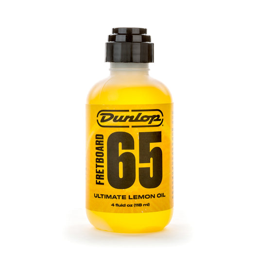 Flacon Dunlop huile de citron formula 65, nettoie et nourrit la touche, 118 ml