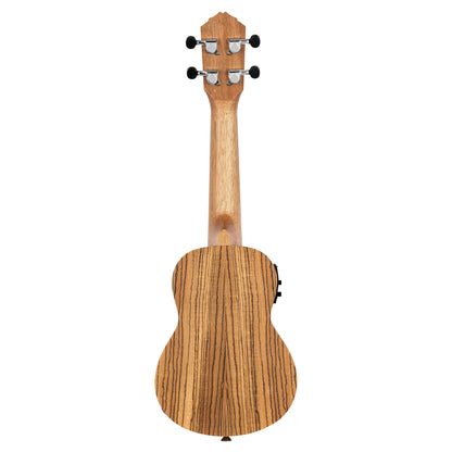 RFU10ZE, modèle Soprano, EQ MagusUke, table zebrawood, f/e zebrawood, manche acajou, housse, naturel satiné