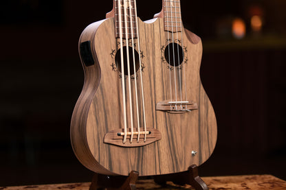 HYDRA-BSTE, modèle double manche (Basse 4 cordes / Ténor 4 cordes), EQ Ortega Custom, table dao, fond et éclisses dao, housse