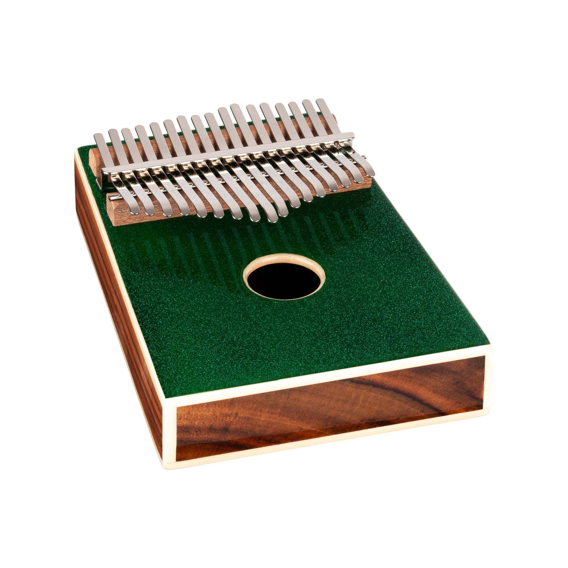 OKB4-MGR, kalimba Ortega série Acoustic, 17 notes en DO majeur, acacia massif, housse, vert