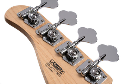 GB24JJ, 4 cordes, corps peuplier, table érable flammé, 2 micros simples Jazz Cort Powersound, sunburst 2 tons translucide