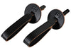 Meinl cymbal BR3 pair with leather grips, black cymbal.