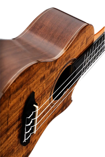 RUET-ACA, modèle Elite Concert pan coupé ergonomique, EQ MagusFly, table acacia massif, fond & éclisses acacia, naturel brillant
