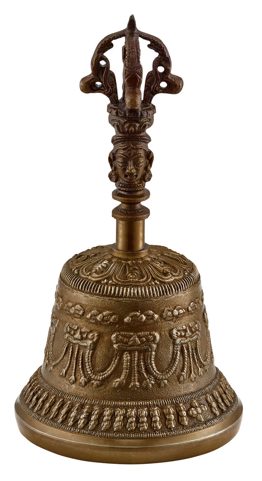 Cloche, Medium, 9cm, 355g, alliage moulé, fabrication artisanale en Inde