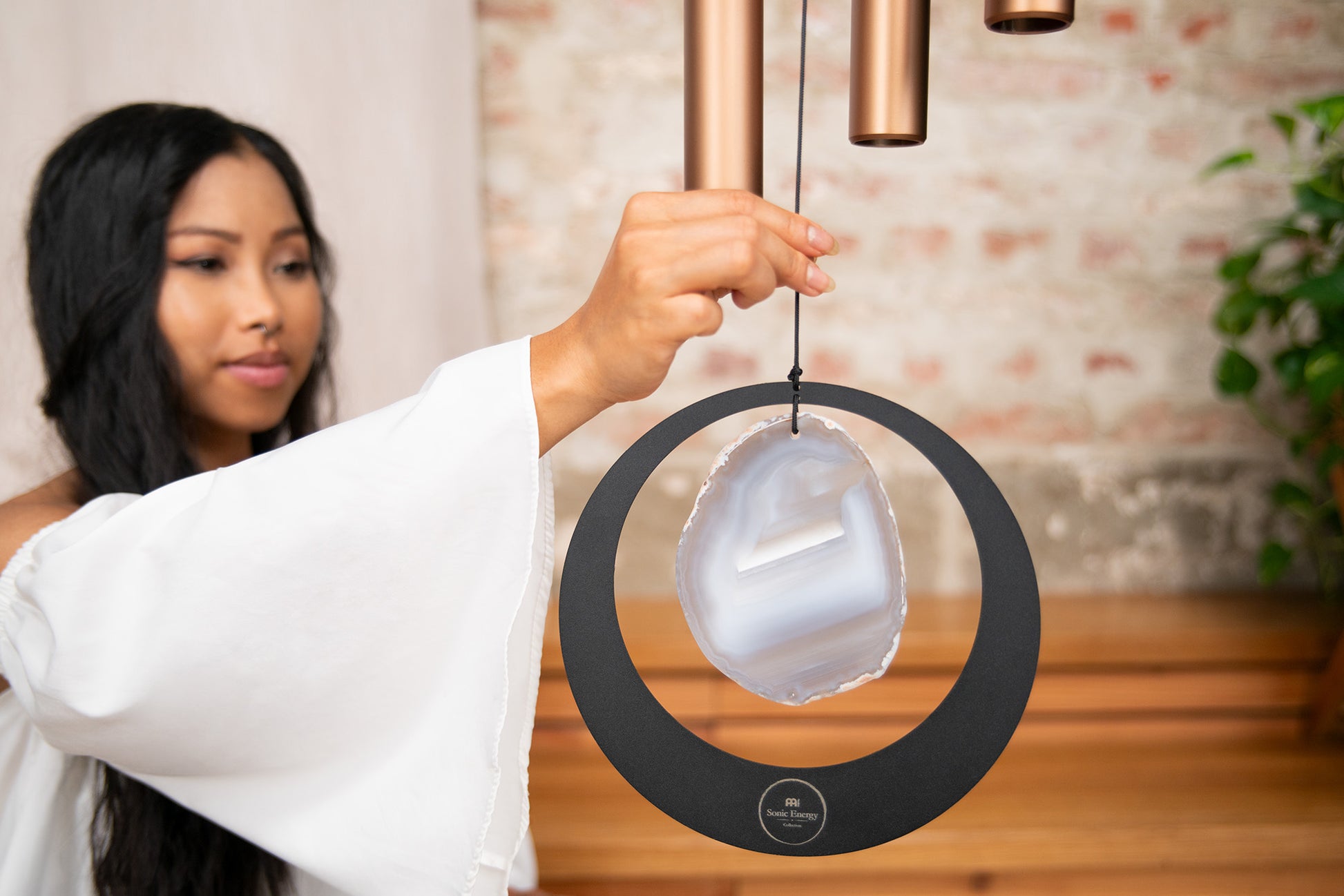 CHIMES SONIC ENERGY AGATE 50", BRONZE