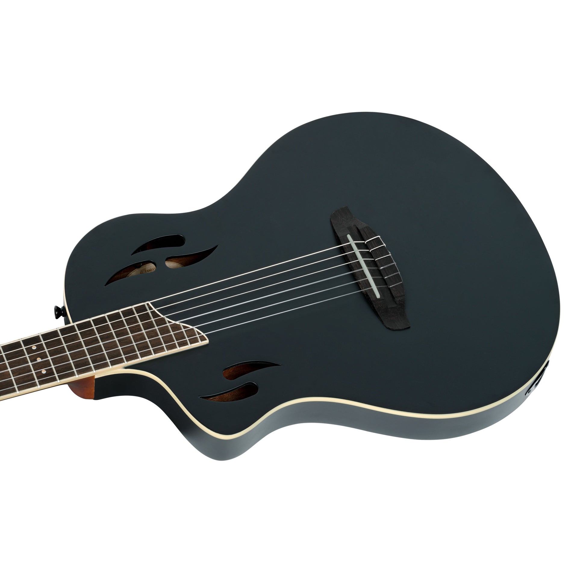 RTPSTD-NAT, modèle TourPlayer gaucher, EQ Magus X, corps okoumé, table épicéa massif, sillet 48 mm, housse, noir satiné