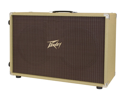 Enceinte guitare 120W, HP 2x 12" Celestion, fond convertible en configuration ouvert/ fermé, finition Tweed