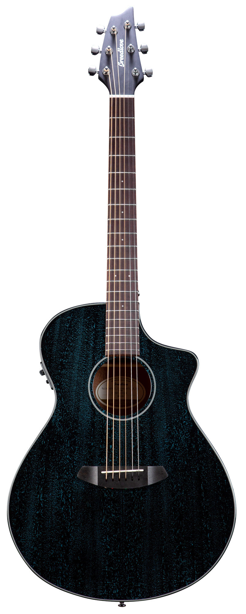 RAINFOREST S CONCERT MIDNIGHT BLUE CE, table acajou massif, f/e acajou, EQ Fishman Presys I, midnight blue