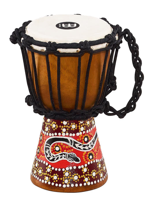 Mini djembé 4.5", acajou 1 pièce, 20cm, peau chèvre sélectionnée, cordage nylon 3mm, peint main, design Python
